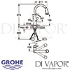 Grohe Parkfield Single-Lever Sink Mixer Tap Dimensions